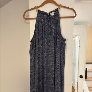 MICHAEL Michael Kors Navy and White Midi Dress